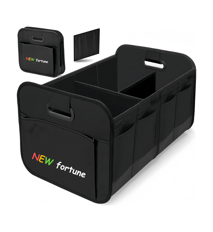 H-12 faltbare, zusammenklappbare Kofferraum-Aufbewahrungstasche mit mehreren Fächern und verstärkten Griffen
